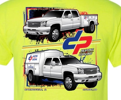 High Vis DP Heating & Cooling Service Truck T-Shirt