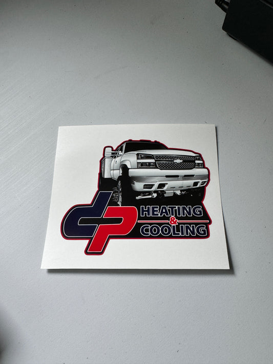 DP Heating & Cooling Service Truck Sticker